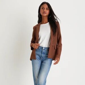 Lulu’s Brown Open Front Blazer